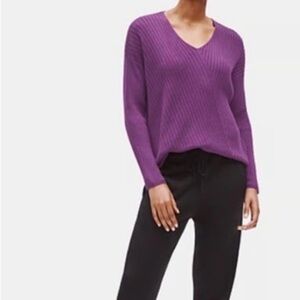 Eileen Fisher Rich Purple V-Neck Sweater